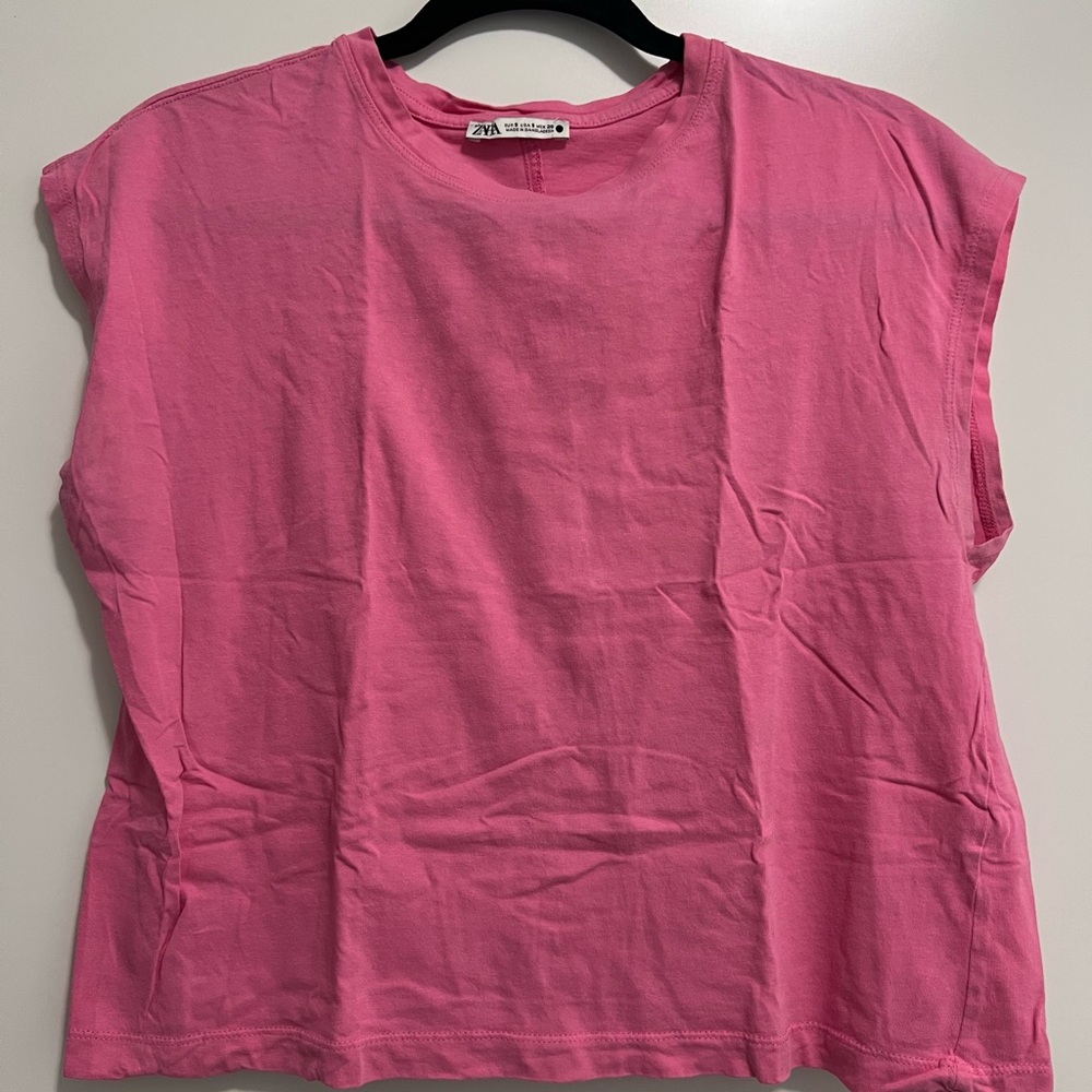 Zara Women's Bright Pink Muscle Tee